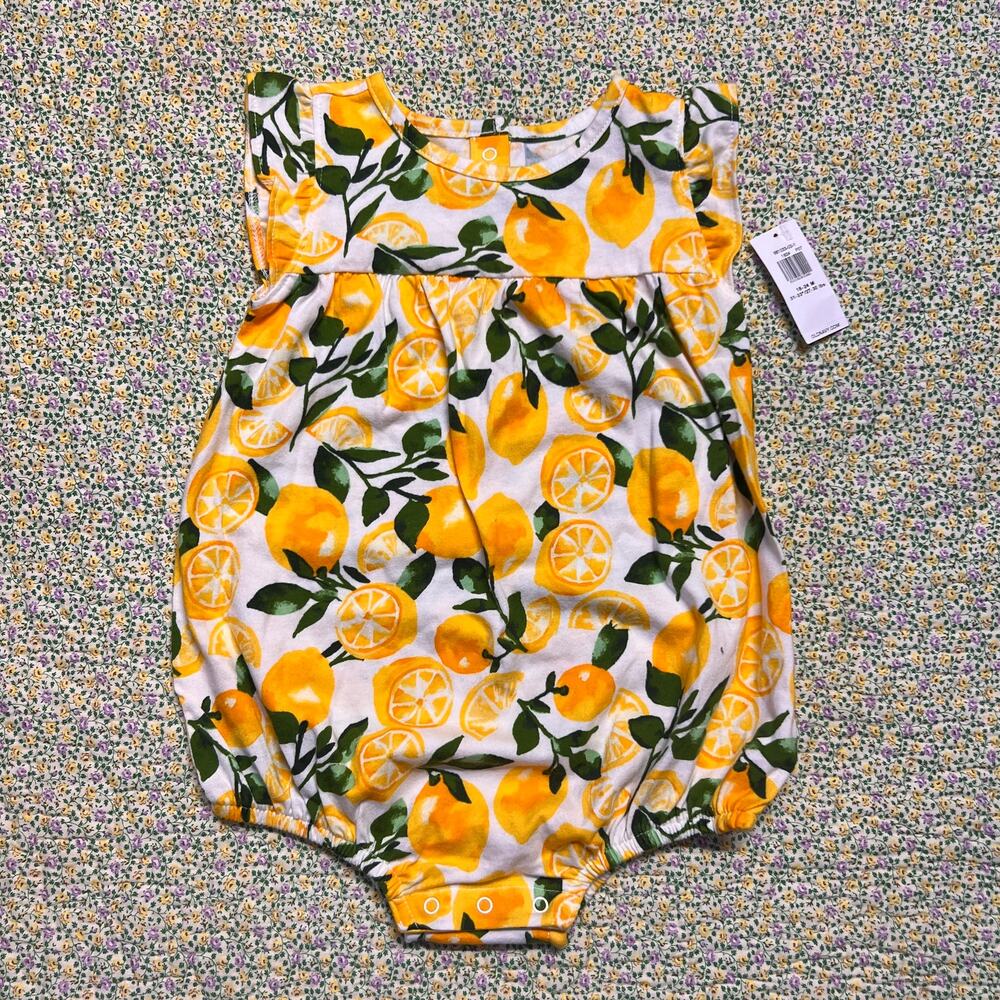 OLD NAVY SUMMER LEMON PRINT ROMPER SIZE 12/18M